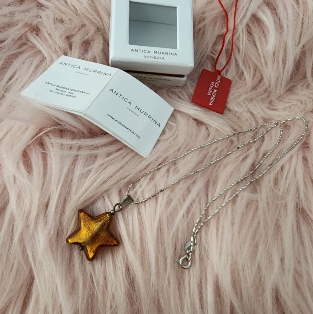 Antica Murrina gold glass star pendant & chain necklace